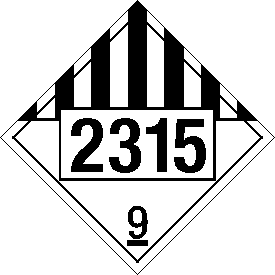 Vinyl 2315 Miscellaneous Class 9 Placard