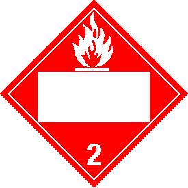 Vinyl Blank Flammable Gas Class 2 Placard