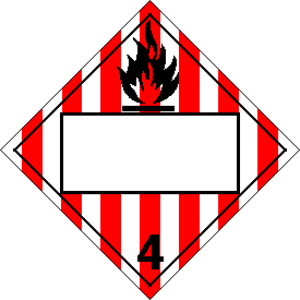 Vinyl Blank Flammable Solid Class 4 Placard