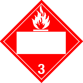 Vinyl Blank Flammable Class 3 Placard