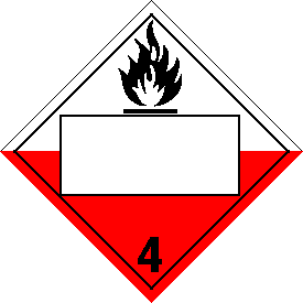 Vinyl Blank Spontaneously Combustible Class 4 Placard