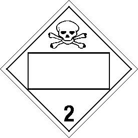 Vinyl Blank Toxic Gas Class 2 Placard