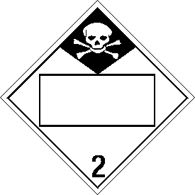 Vinyl Blank Inhalation Hazard Class 2 Placard