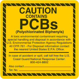 Caution Contains PCB's Label