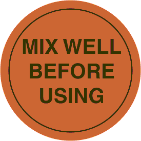 Mix Well Before Using Label