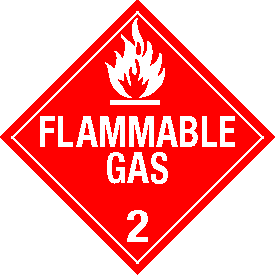 Rigid Polystyrene Flammable Gas Class 2 Placard