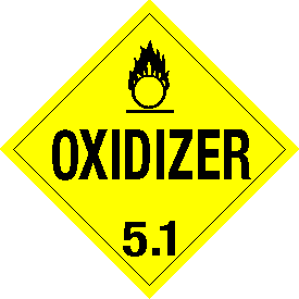 Rigid Polystyrene Oxidizer Class 5.1 Placard