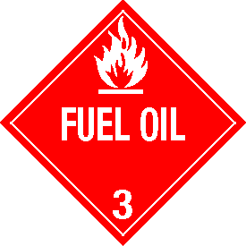 Rigid Polystyrene Fuel Oil Class 3 Placard