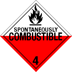 Rigid Polystyrene Spontaneously Combustible Class 4 Placard