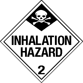 Rigid Polystyrene Inhalation Hazard Class 2 Placard