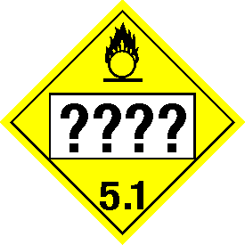 Rigid Polystyrene Custom UN or NA Numbered Oxidizer 5.1 Class 5 Placard