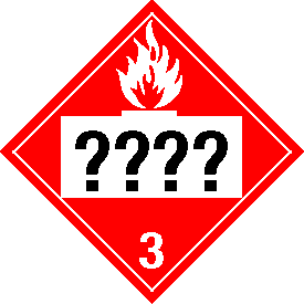 Rigid Polystyrene Custom UN or NA Numbered Flammable Class 3 Placard