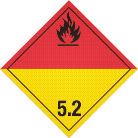 Rigid 20mil Plastic Organic Peroxide Class 5.2 International Placard