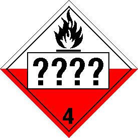 Rigid Polystyrene Custom UN or NA Numbered Spontaneously Combustible Class 4 Placard