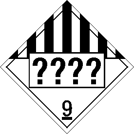 Rigid Polystyrene Custom UN or NA Numbered Miscellaneous Class 9 Placard