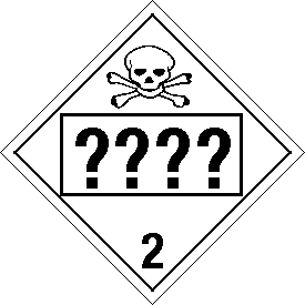 Rigid Polystyrene Custom UN or NA Numbered Toxic Gas Class 2 Placard