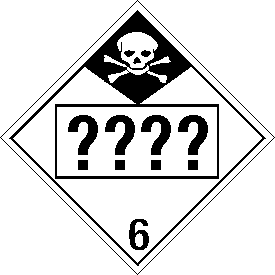 Rigid Polystyrene Custom UN or NA Numbered Inhalation Hazard Class 6 Placard