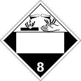Rigid Polystyrene Blank Window Corrosive Class 8 Placard