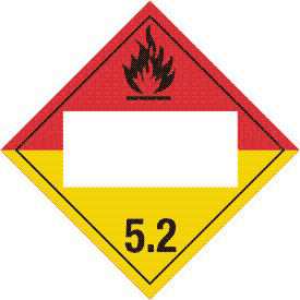 Rigid Polystyrene Blank Window Organic Peroxide 5.2 Class 5 Placard