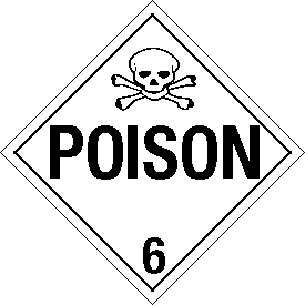 Tag-board Poison Class 6 Placard