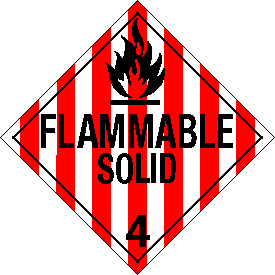 Tag-board Flammable Solid Class 4 Placard