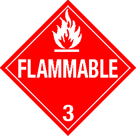Tag-board Flammable Class 3 Placard