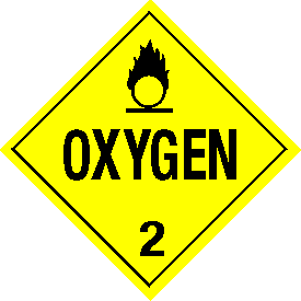 Tag-board Oxygen Class 2 Placard