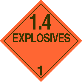 Tag-board 1.4 Explosive Placard