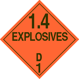 Tag-board 1.4D Explosive Placard