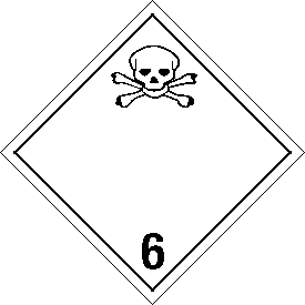 Tag-board International "Wordless" Poison / Toxic Class 6 Placard