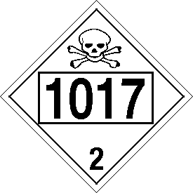 Tag-board 1017 Toxic Gas Class 2 Placard