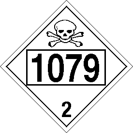 Tag-board 1079 Toxic Gas Class 2 Placard