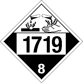 Tag-board 1719 Corrosive Class 8 Placard