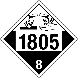 Tag-board 1805 Corrosive Class 8 Placard