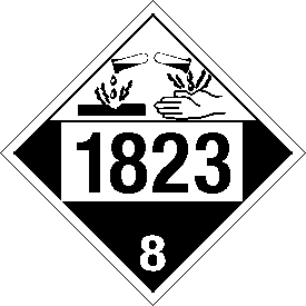 Tag-board 1823 Corrosive Class 8 Placard