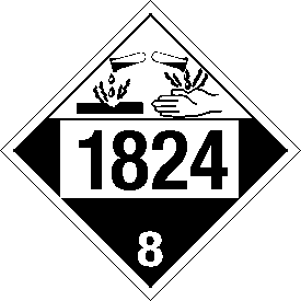 Tag-board 1824 Corrosive Class 8 Placard