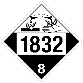 Tag-board 1832 Corrosive Class 8 Placard