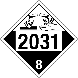 Tag-board 2031 Corrosive Class 8 Placard