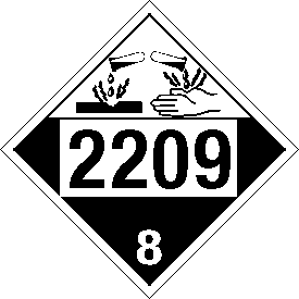 Tag-board 2209 Corrosive Class 8 Placard