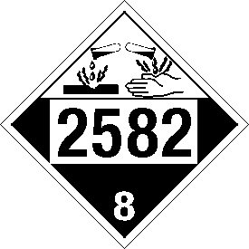 Tag-board 2582 Corrosive Class 8 Placard