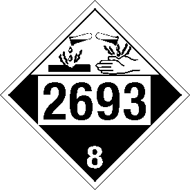 Tag-board 2693 Corrosive Class 8 Placard