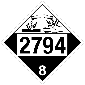 Tag-board 2794 Corrosive Class 8 Placard