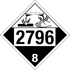 Tag-board 2796 Corrosive Class 8 Placard
