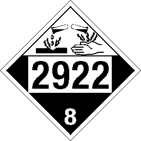 Tag-board 2922 Corrosive Class 8 Placard