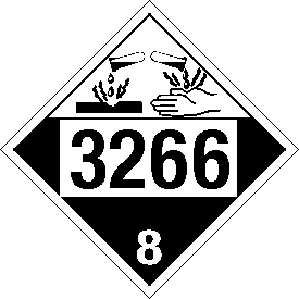 Tag-board 3266 Corrosive Class 8 Placard