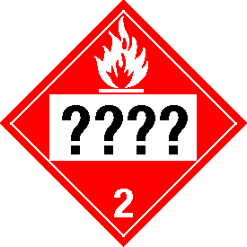 Tag-board Custom UN or NA Numbered Flammable Gas Class 2 Placard