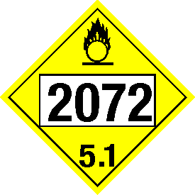 Tag-board 2072 Oxidizer 5.1 Class 5 Placard