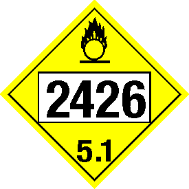 Tag-board 2426 Oxidizer 5.1 Class 5 Placard