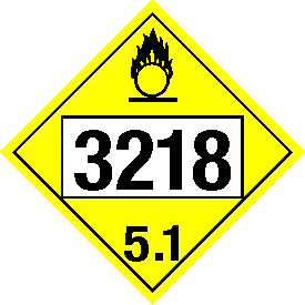 Tag-board 3218 Oxidizer 5.1 Class 5 Placard