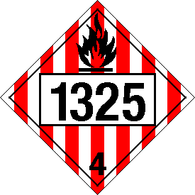 Tag-board 1325 Flammable Solid Class 4 Placard